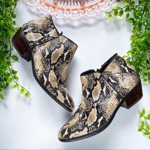 Sam Edelman PETTY Snake Skin Ankle Boots Sz 8.5
